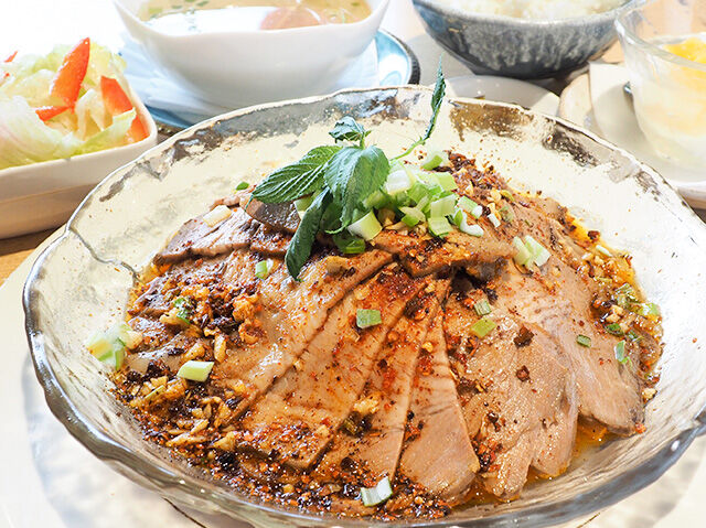 しっとり柔らか♪ラム肉と香味油のヘルシー盛