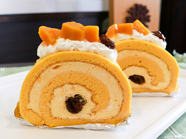 しっとり軽やか☆かぼちゃづくしのロールケーキ