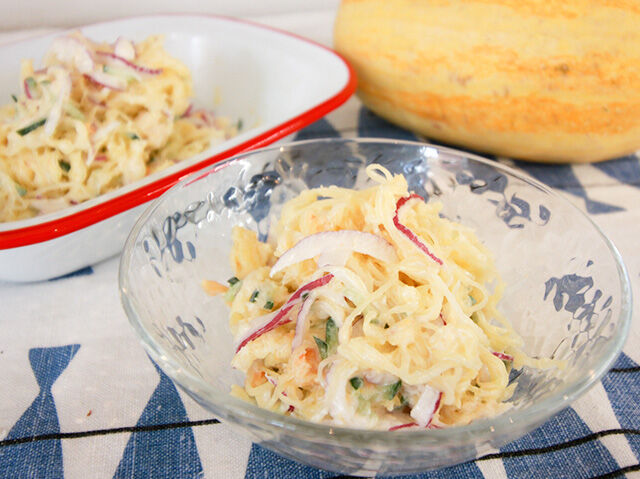 手作りシーザーが◎!そうめんかぼちゃのサラダ