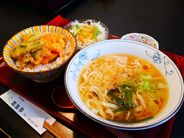 【さくら市】絶品天丼とそばがきしるこの和食ランチ！（志生亭）