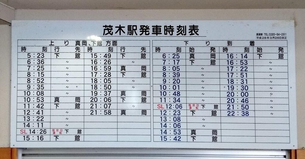 時刻 表 鉄道 真岡 牟岐線