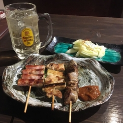 串焼き、魚が美...