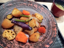 鱈と野菜の黒酢...