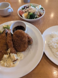 病院の前に早め...