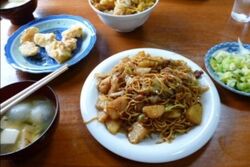 ラードで炒めて...