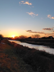 夕焼けの五行川...