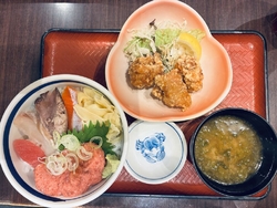 新鮮な魚介料理...