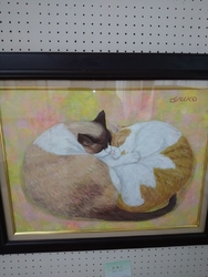 ネコと季節の花...