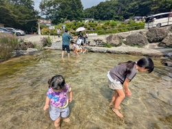 魚のつかみ取り...