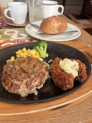 ランチのハンバ...