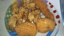 から揚げ、卵の...