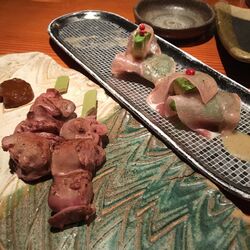 レバー串と生ハ...