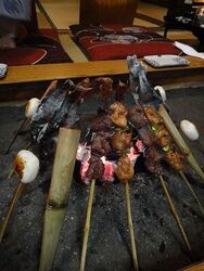 囲炉裏焼き初め...