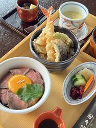 今週（3/16～3/19）の二味御膳は「上天丼＋ローストビーフ丼」！