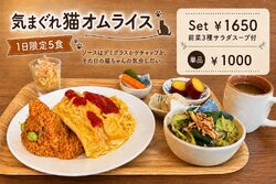 ふわふわ卵の布団にチキンライスの猫ちゃん☆