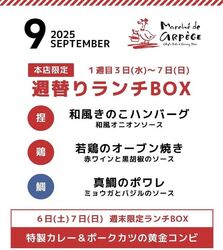 【9月3日～7日】週替わりランチBOX